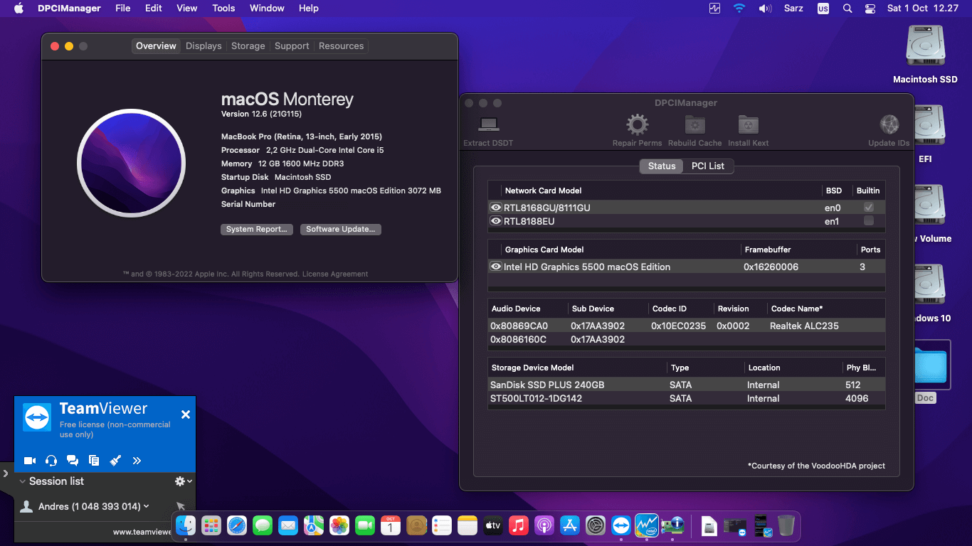Success Hackintosh macOS Monterey 12.6 Build 21G115 in Lenovo B40-80